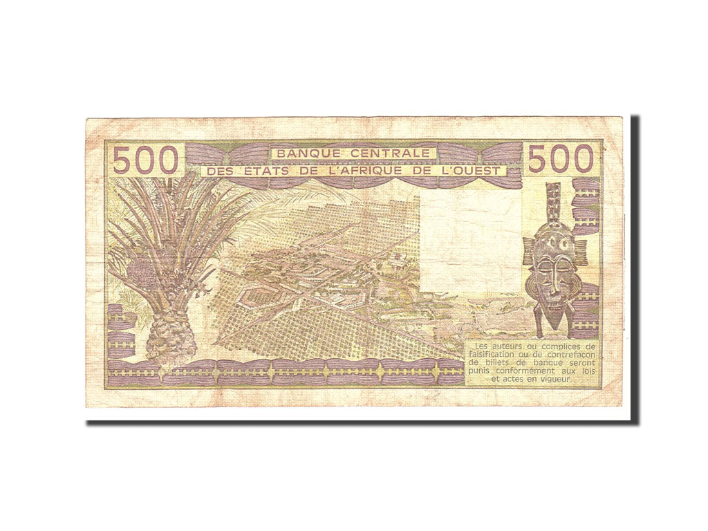 West African States, 500 Francs, 1981, KM:806Tb, Undated, VF(20-25)