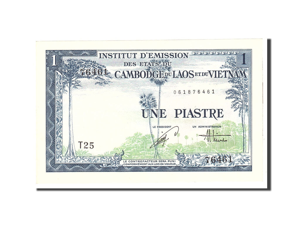FRENCH INDO-CHINA, 1 Piastre = 1 Dong, 1954, KM:105, Undated, UNC(65-70)