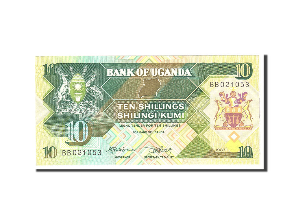 Banknote, Uganda, 10 Shillings, 1987, Undated, KM:28, UNC(65-70)