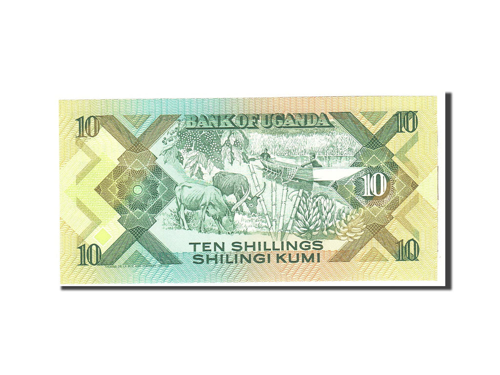 Banknote, Uganda, 10 Shillings, 1987, Undated, KM:28, UNC(65-70)