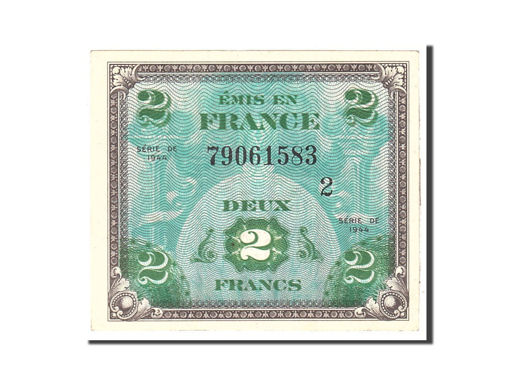 France, 2 Francs, 1944, KM:114a, Undated, AU(55-58)