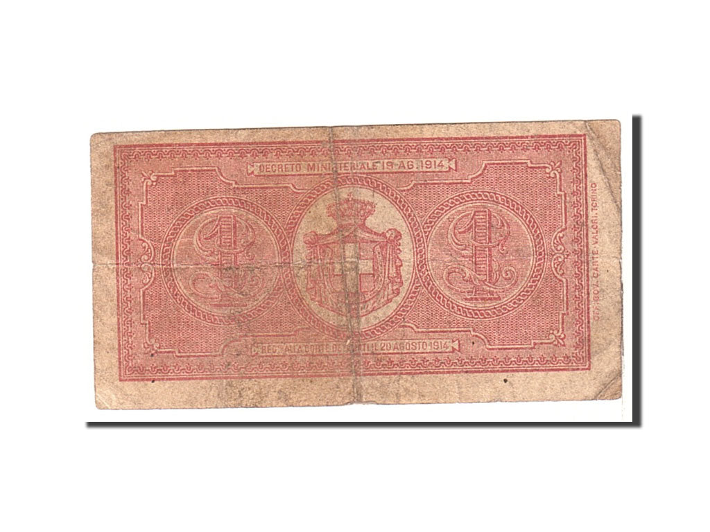 Italie, 1 Lira, 1914, KM:36a, Undated, TB
