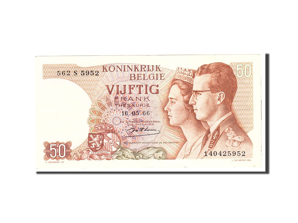 Banknote, Belgium, 50 Francs, 1966, 1966-05-16, KM:139, AU(50-53)