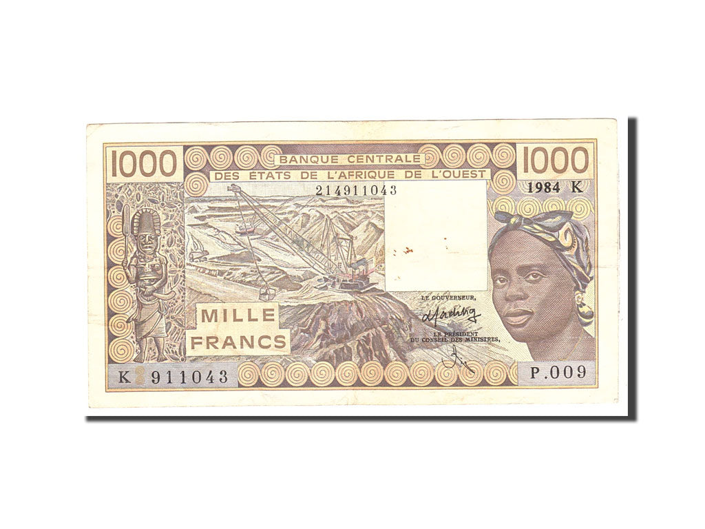 West African States, 1000 Francs, 1991, Undated, KM:711Ka, EF(40-45)