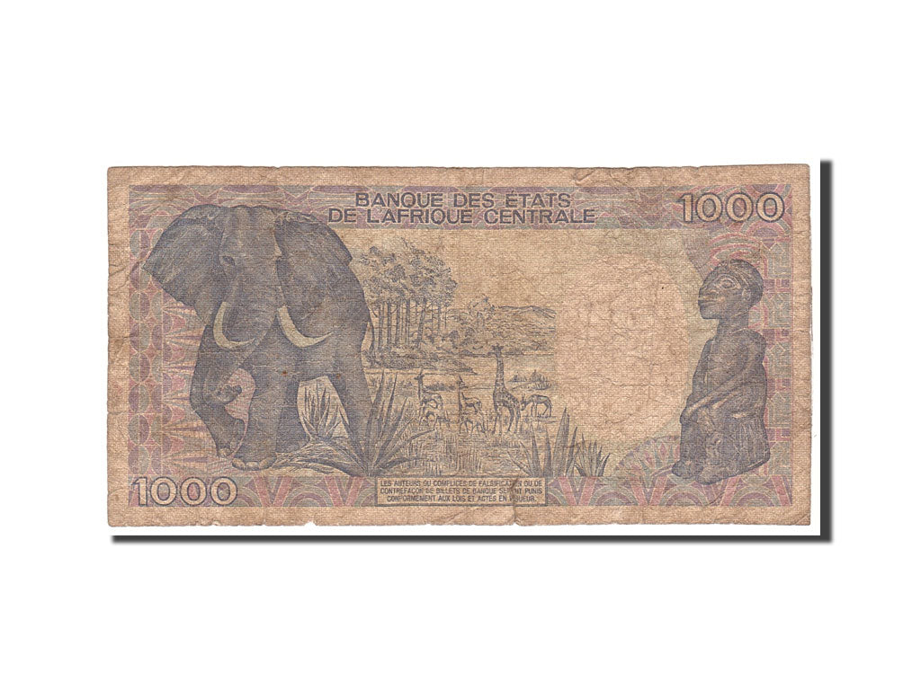 Congo Republic, 1000 Francs, 1988, KM:10a, 1988-01-01, VG(8-10)