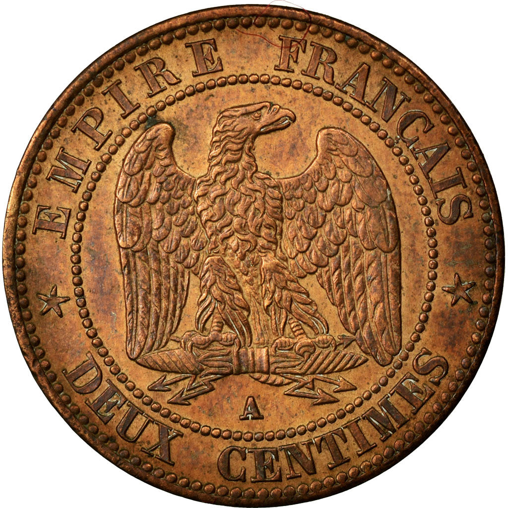 Coin, France, Napoleon III, Napoléon III, 2 Centimes, 1862, Paris, AU(50-53)