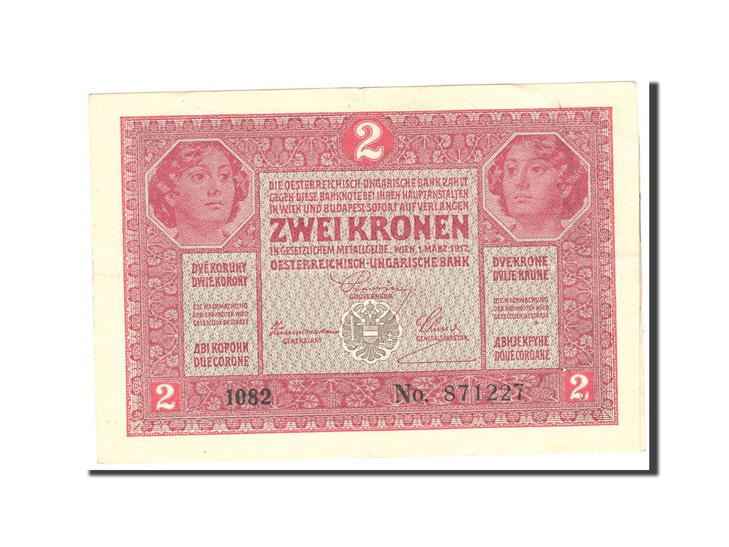 Austria, 2 Kronen, 1917, Undated, KM:21, AU(55-58)