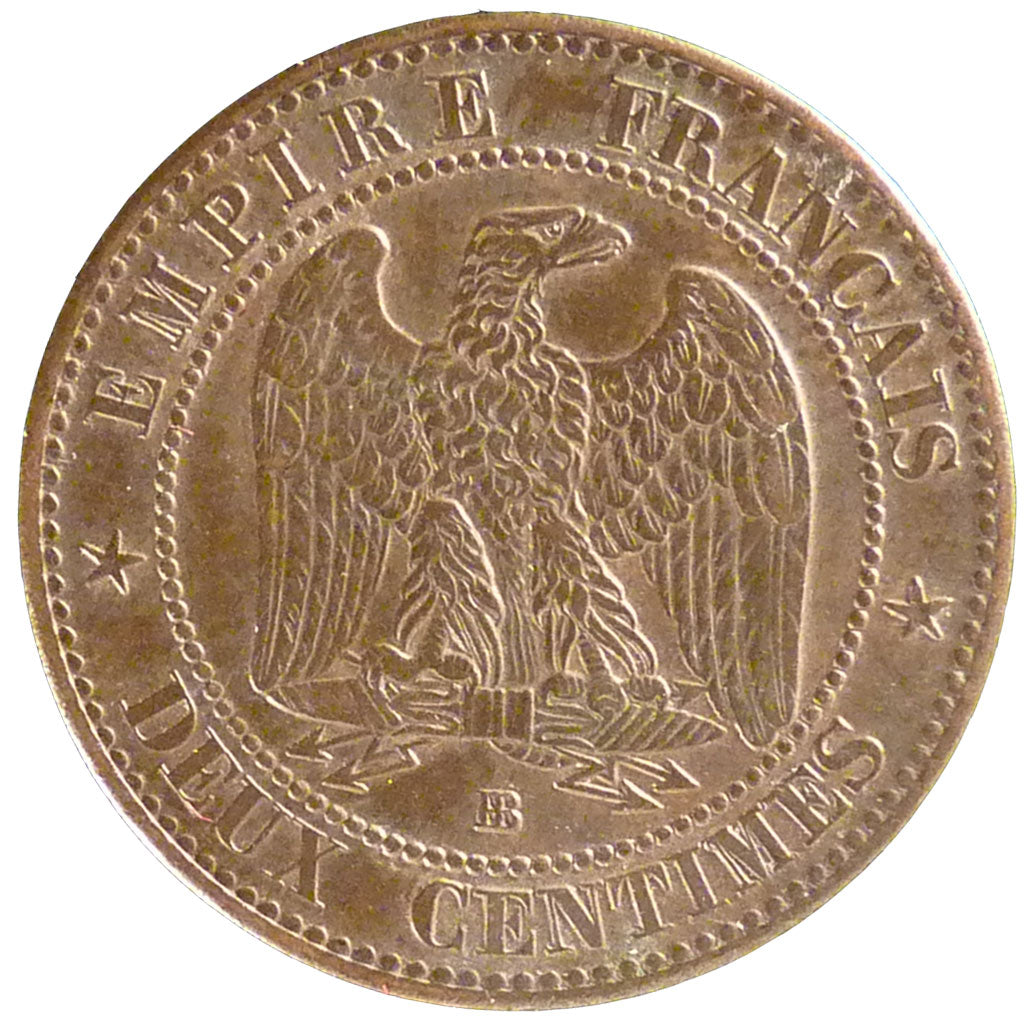 FRANCE, Napoléon III, 2 Centimes, 1862, Strasbourg, KM #796.5, EF(40-45), Bronze