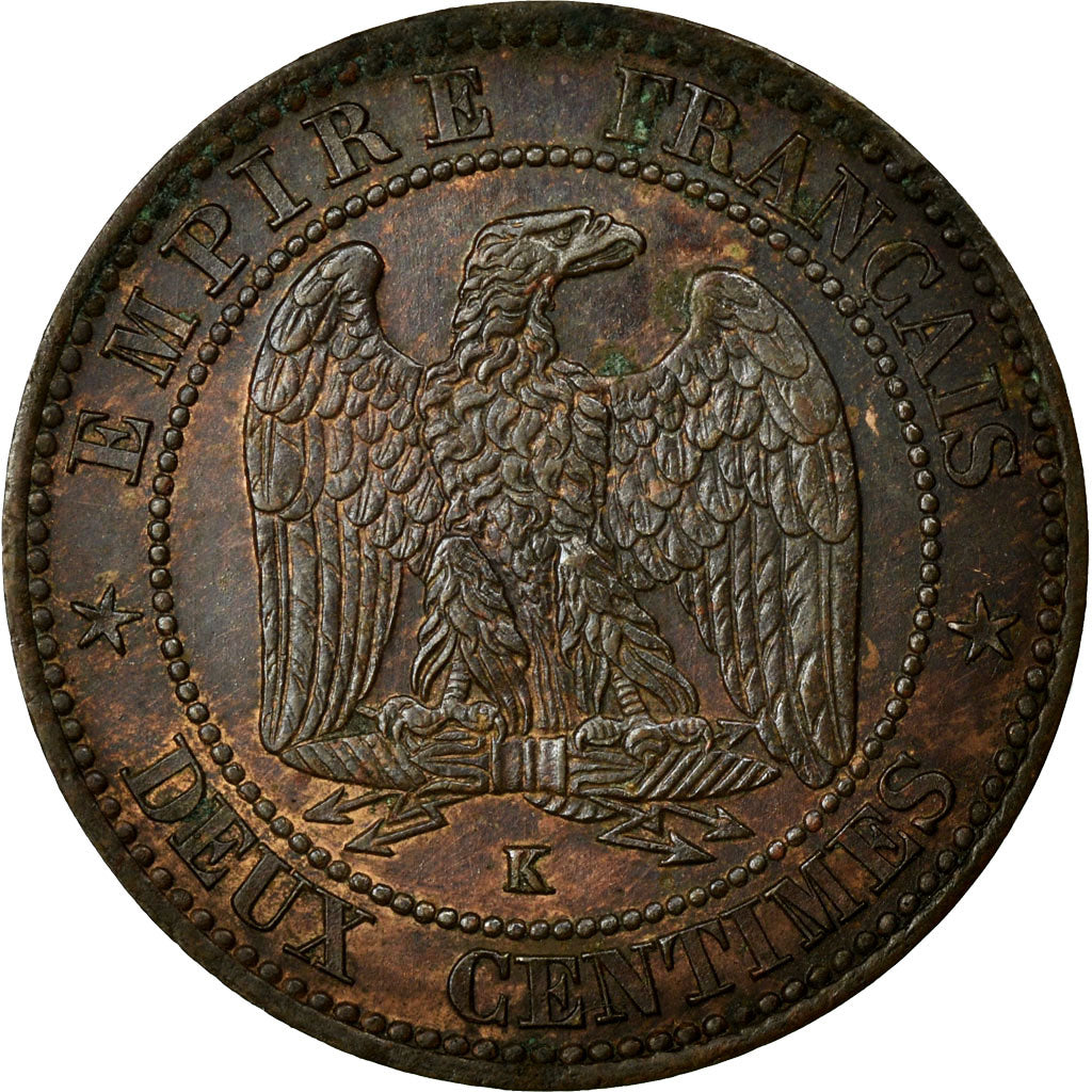 Moneta, Francia, Napoleon III, Napoléon III, 2 Centimes, 1862, Bordeaux, BB+