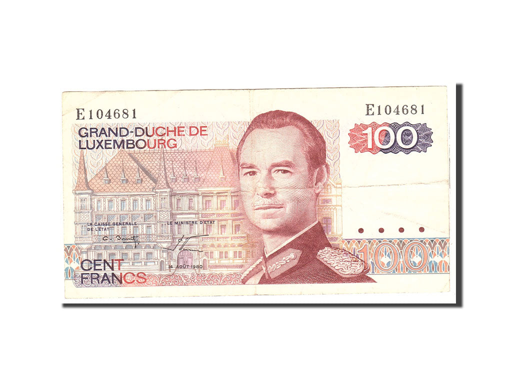 Luxembourg, 100 Francs, 1980, 1980-08-14, KM:57a, VF(20-25)