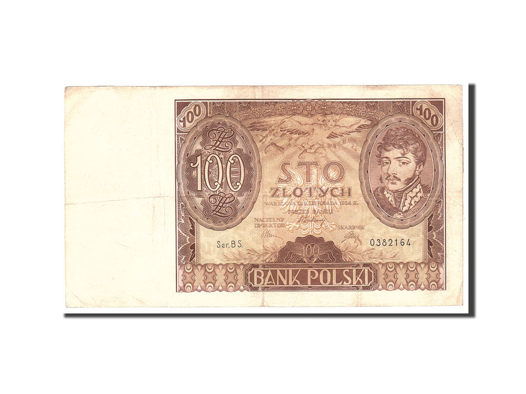 Poland, 100 Zlotych, 1934, 1934-11-09, KM:75a, VF(20-25)