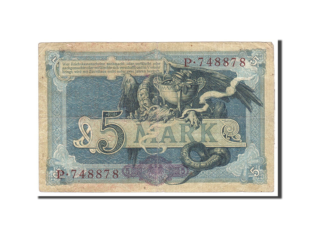 Banknote, Germany, 5 Mark, 1904, 1904-10-31, KM:8a, VF(20-25)