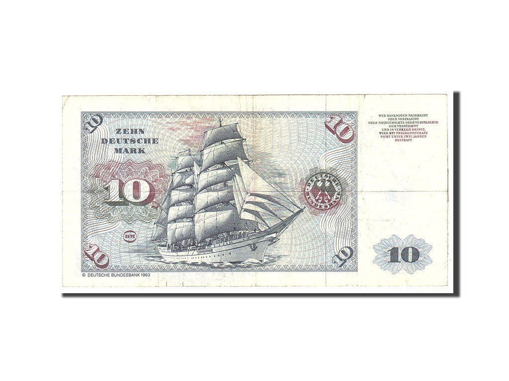 Banconote, GERMANIA - REPUBBLICA FEDERALE, 10 Deutsche Mark, 1980, KM:31d