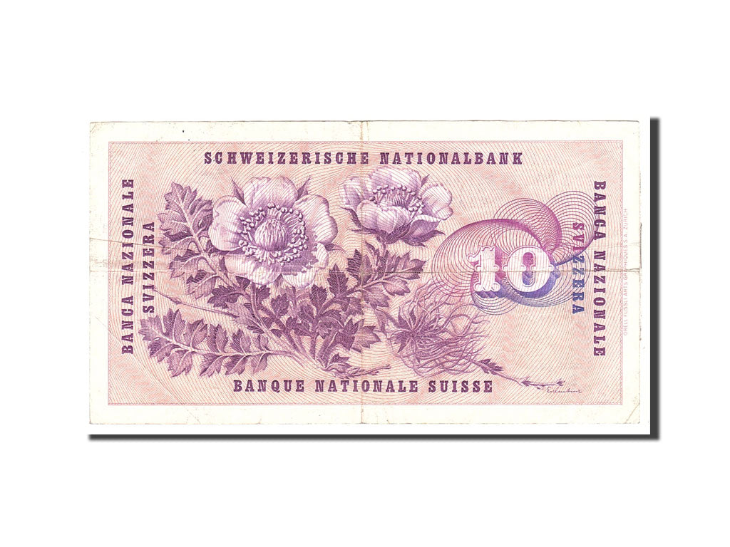 Banknote, Switzerland, 10 Franken, 1961, 1961-10-26, KM:45g, VF(20-25)