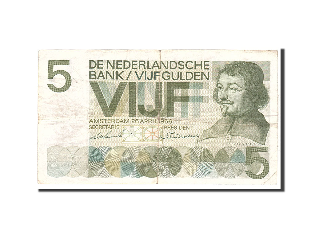 Netherlands, 5 Gulden, 1966, KM:90a, 1966-06-24, EF(40-45)