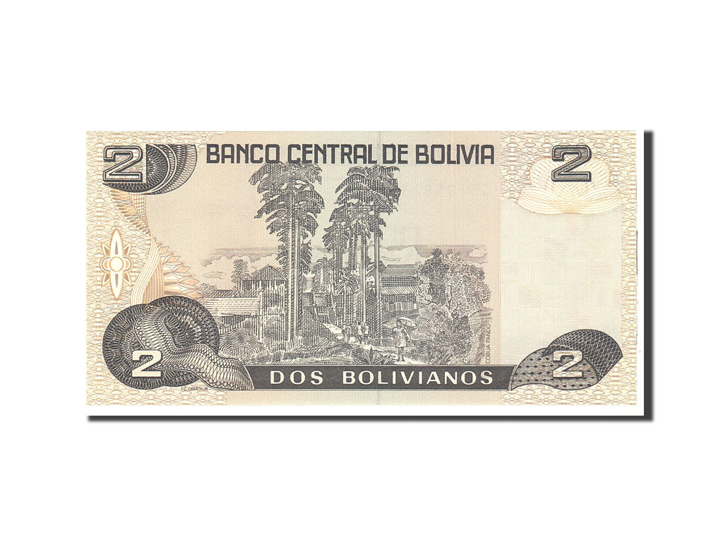 Banknote, Bolivia, 2 Bolivianos, 1990, Undated, KM:202b, UNC(65-70)