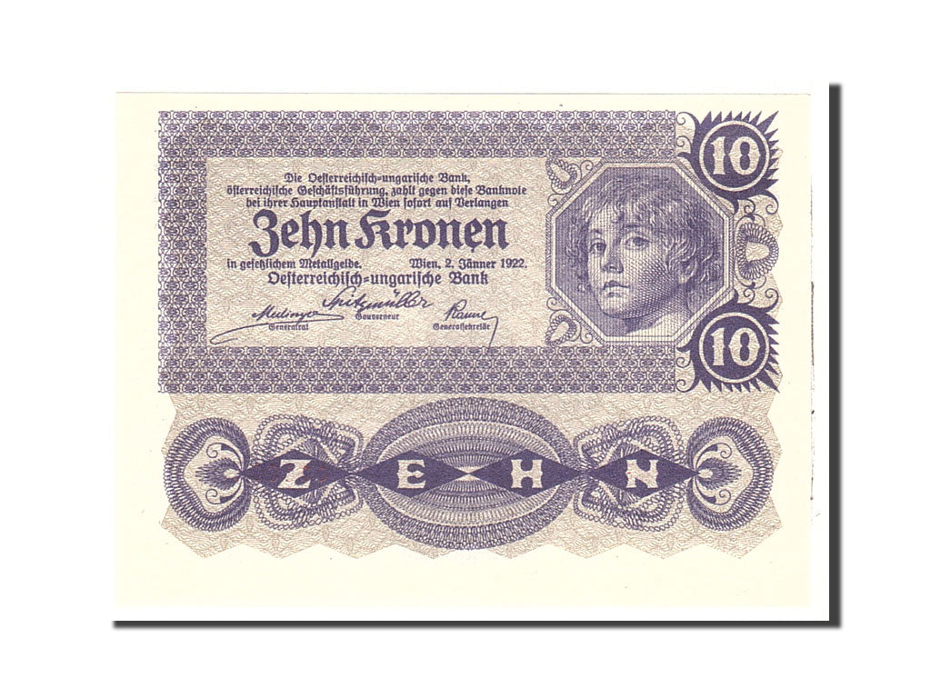 Banknote, Austria, 10 Kronen, 1922, 1969-01-02, KM:75, UNC(65-70)