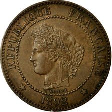 Coin, France, Cérès, 2 Centimes, 1892, Paris, AU(55-58), Bronze, Gadoury:105