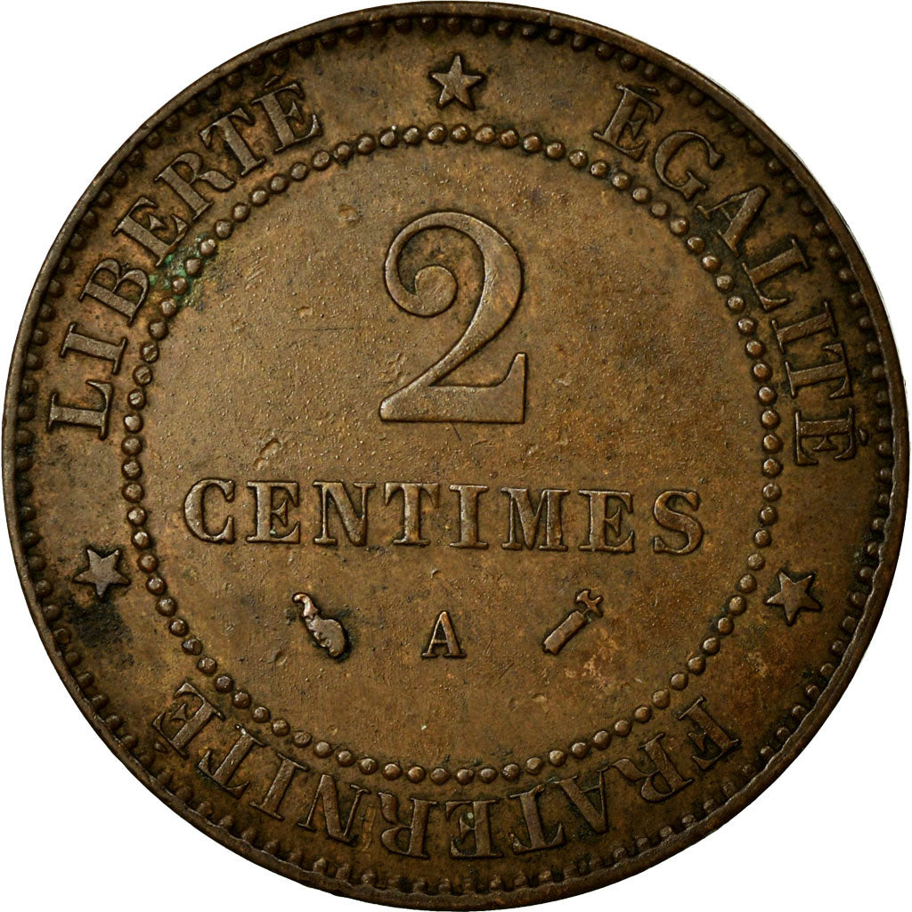 Coin, France, Cérès, 2 Centimes, 1892, Paris, AU(55-58), Bronze, Gadoury:105