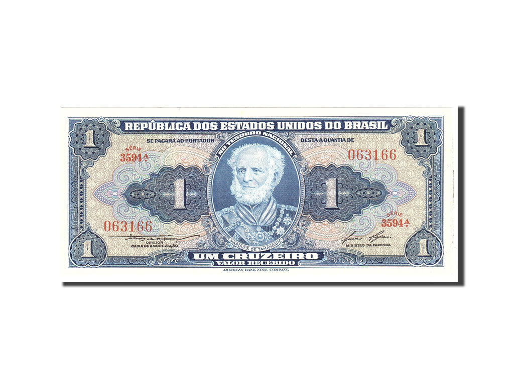 Banknote, Brazil, 1 Cruzeiro, 1954, Undated, KM:150d, UNC(65-70)