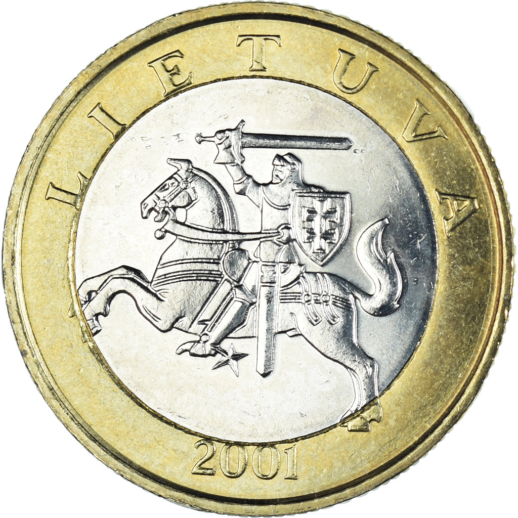 Moneda, Lituania, 2 Litai, 2001, EBC, Bimetálico, KM:112