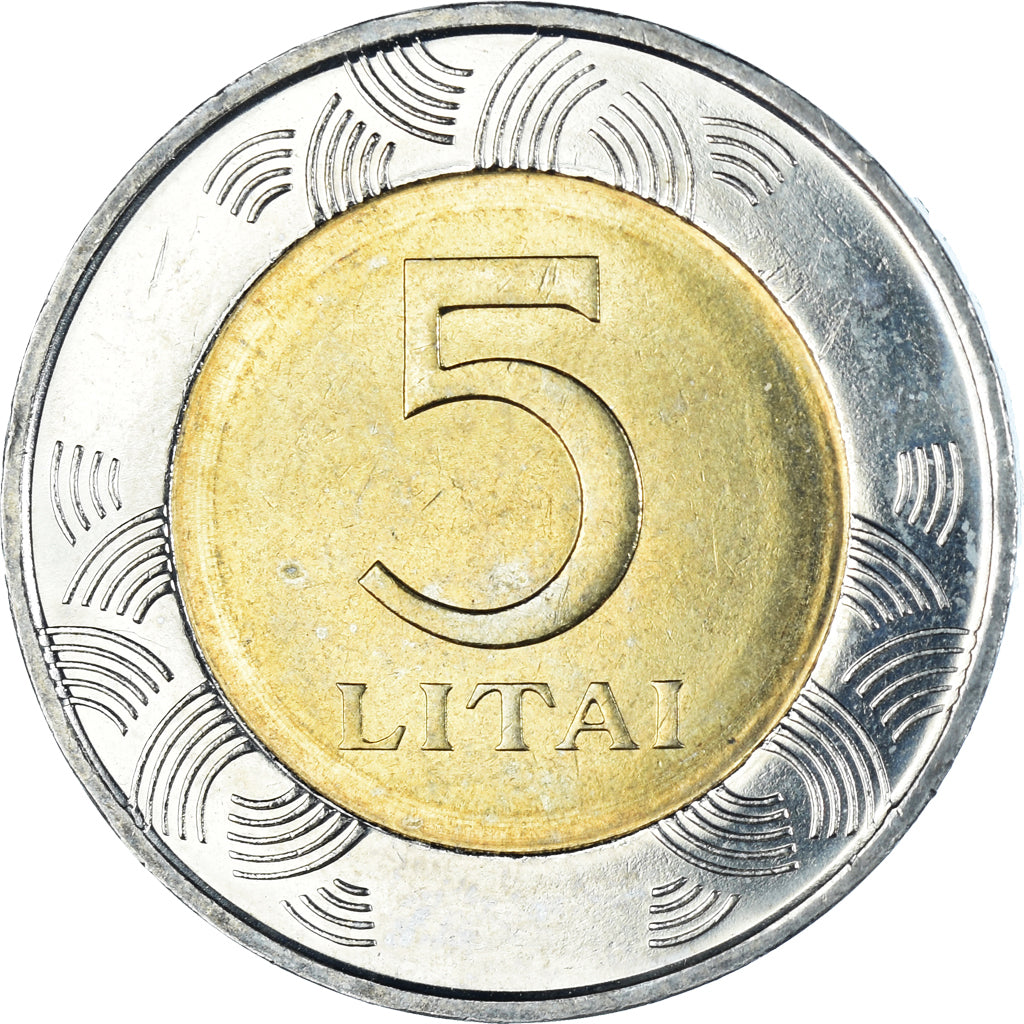 Coin, Lithuania, 5 Litai, 1998, AU(55-58), Bi-Metallic, KM:113