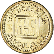 Coin, Yugoslavia, Dinar, 1992, AU(55-58), Brass, KM:149