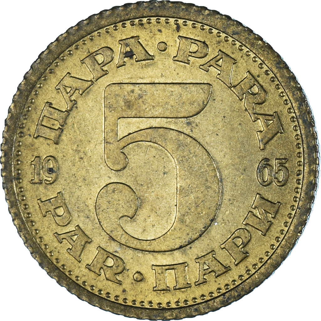 Moneta, Iugoslavia, 5 Para, 1965, SPL-, Ottone, KM:43