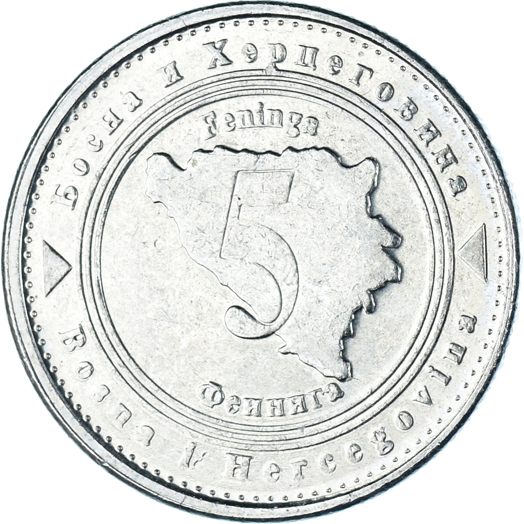 Munten, Bosnië - Herzegovina, 5 Feninga, 2008, British Royal Mint, ZF, Nickel