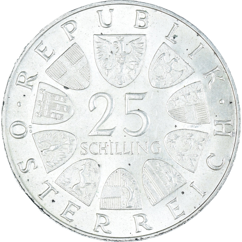 Coin, Austria, 25 Schilling, 1968, AU(55-58), Silver, KM:2903