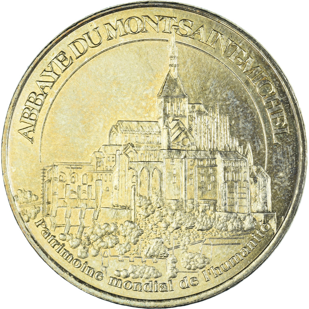 Francia, zeton, Jetón turístico, Le-Mont-Saint-Michel - vue générale n°2