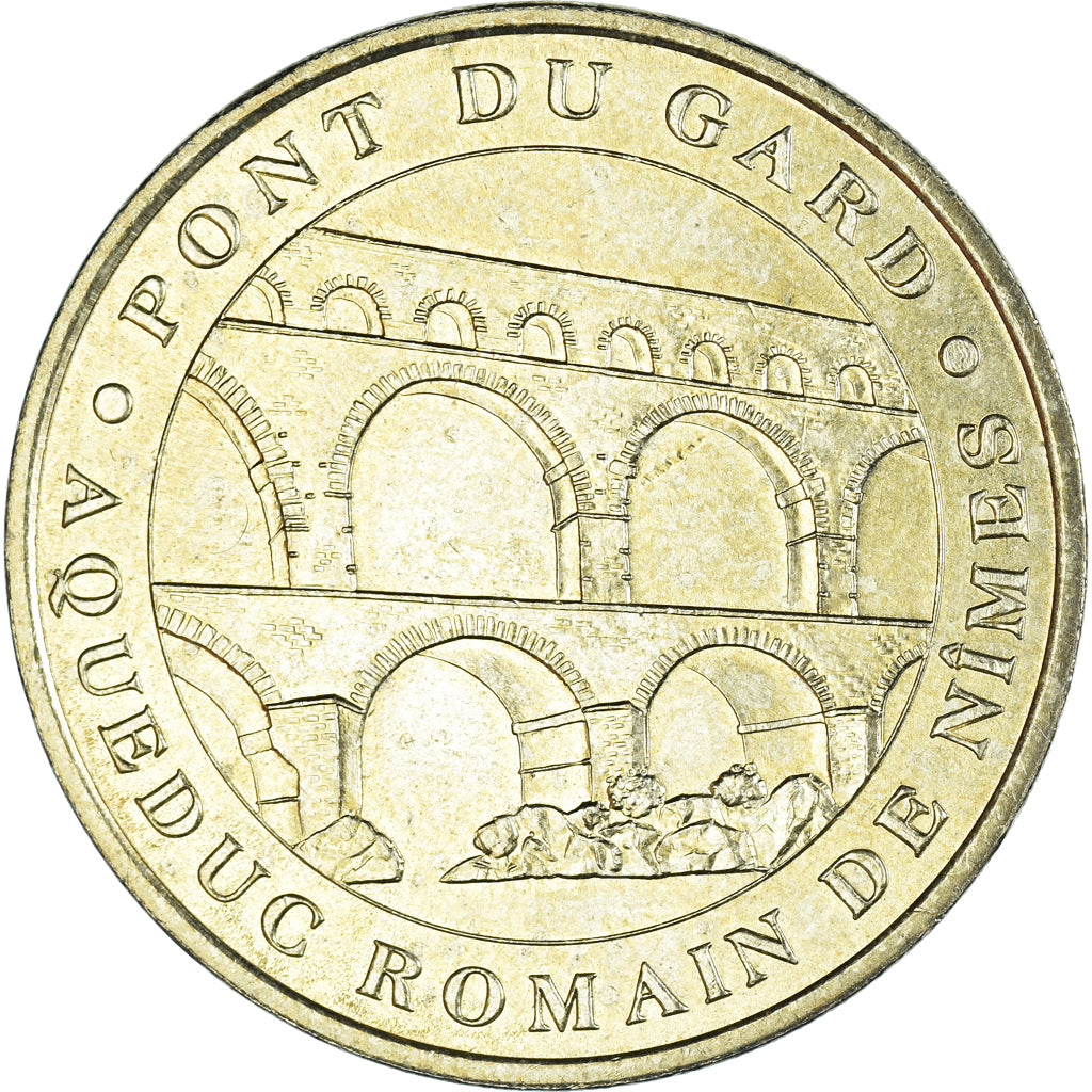 Francia, zeton, Jetón turístico, Vers Pont du Gard - Pont du Gard n°1, Arts &