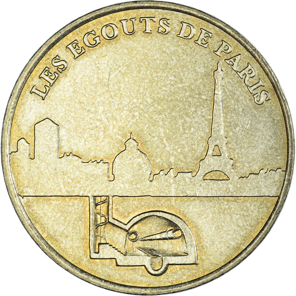 Francia, zeton, Jetón turístico, Paris - Les Egouts, 2003, Monnaie de Paris