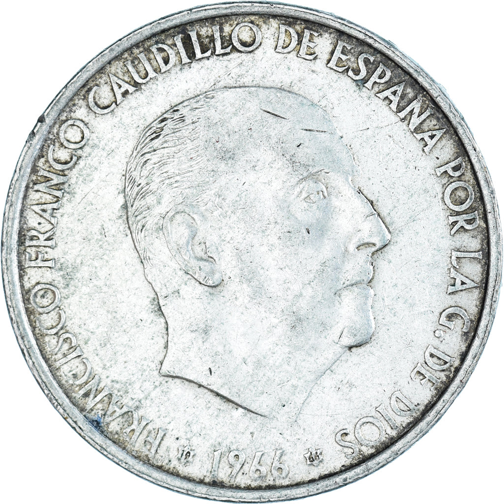 Coin, Spain, Caudillo and regent, 100 Pesetas, 1966, Madrid, AU(50-53), Silver