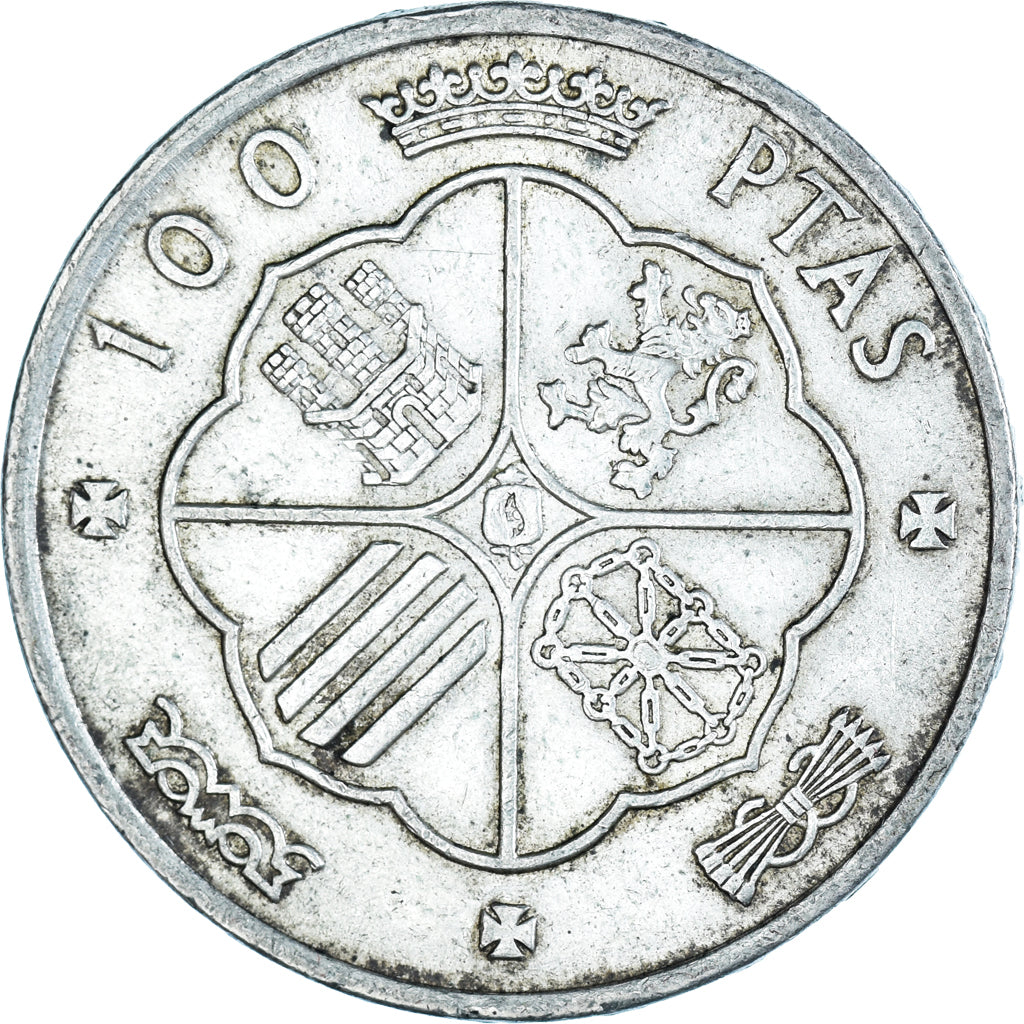 Coin, Spain, Caudillo and regent, 100 Pesetas, 1966, Madrid, AU(50-53), Silver
