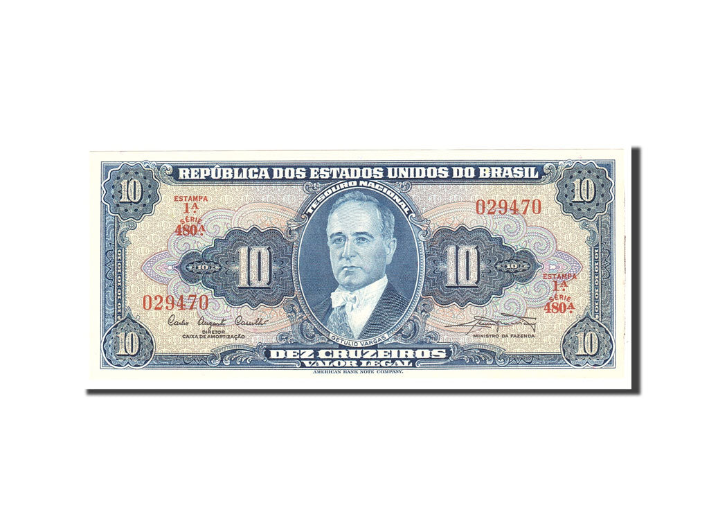 Banknote, Brazil, 10 Cruzeiros, 1961, Undated, KM:167a, UNC(65-70)
