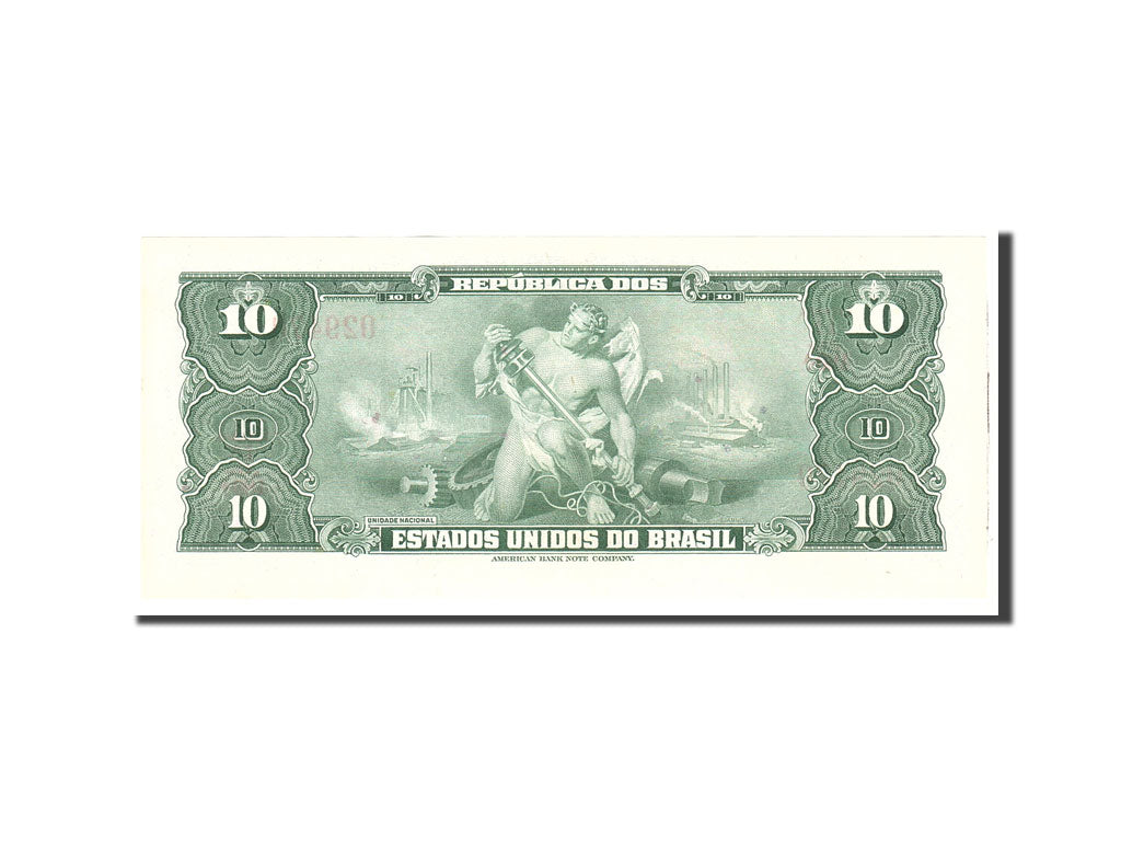 Banknote, Brazil, 10 Cruzeiros, 1961, Undated, KM:167a, UNC(65-70)