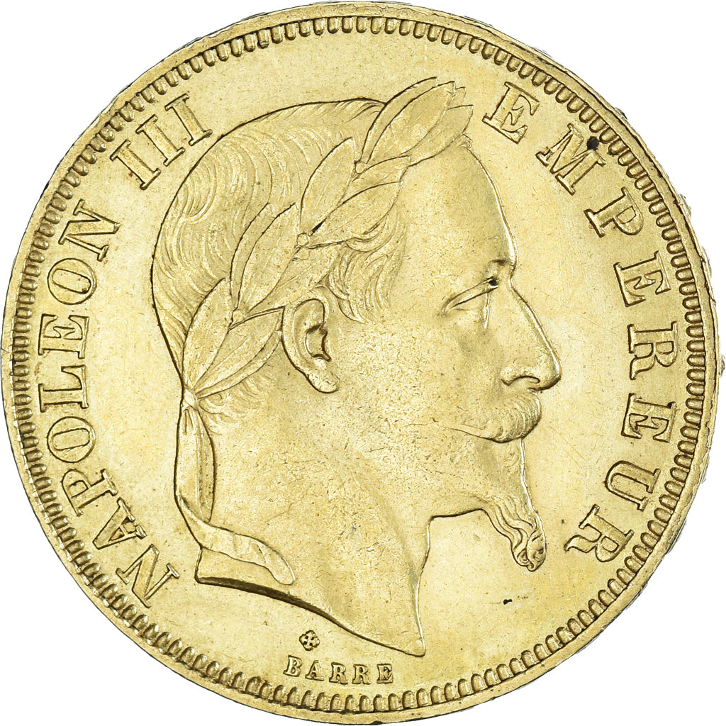 Moneta, Francia, Napoleon III, Napoléon III, 50 Francs, 1867, Strasbourg, SPL-