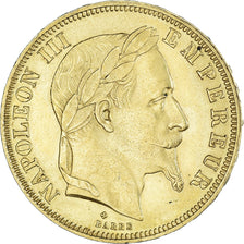 Moneta, Francia, Napoleon III, Napoléon III, 50 Francs, 1867, Strasbourg, SPL-