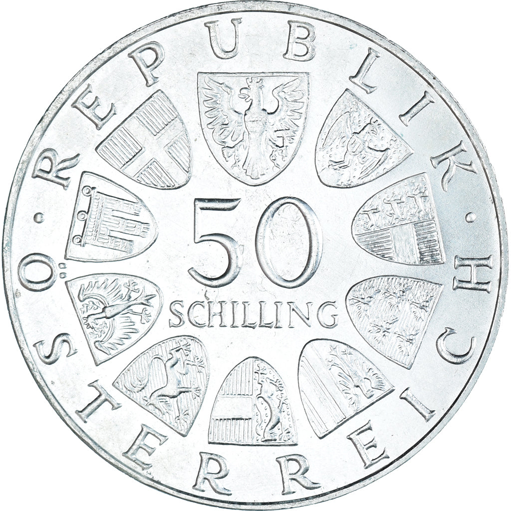 Coin, Austria, 50 Schilling, 1970, Proof, MS(63), Silver, KM:2909
