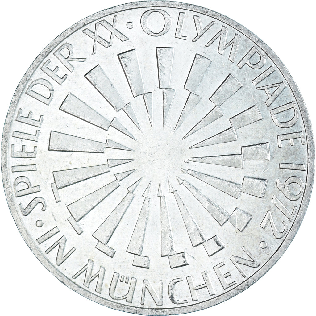 Coin, GERMANY - FEDERAL REPUBLIC, 10 Mark, 1972, Hamburg, AU(55-58), Silver