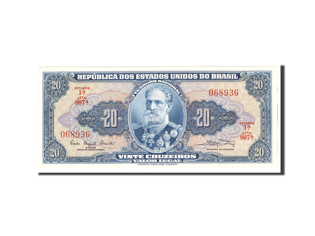 Banknote, Brazil, 20 Cruzeiros, 1961, Undated, KM:168a, UNC(65-70)