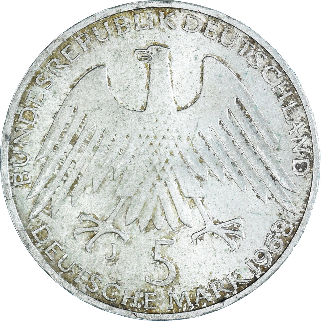 Münze, Bundesrepublik Deutschland, 5 Mark, 1968, Hamburg, Germany, SS, Silber