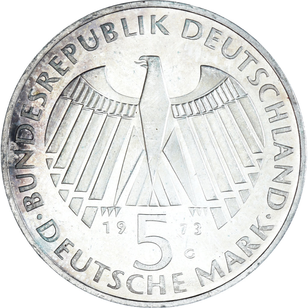 Coin, GERMANY - FEDERAL REPUBLIC, 5 Mark, 1973, Karlsruhe, Germany, AU(50-53)