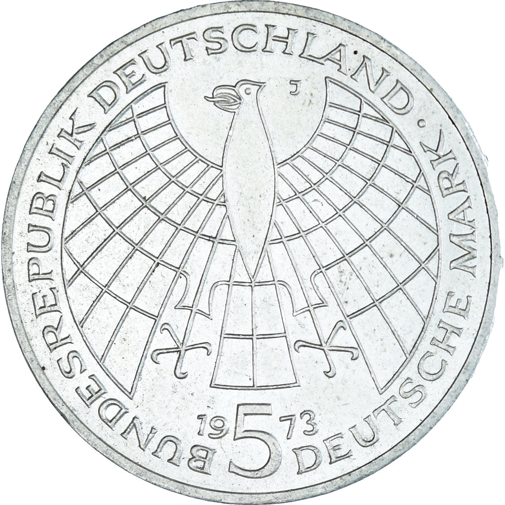 Coin, GERMANY - FEDERAL REPUBLIC, 5 Mark, 1973, Hamburg, Germany, EF(40-45)