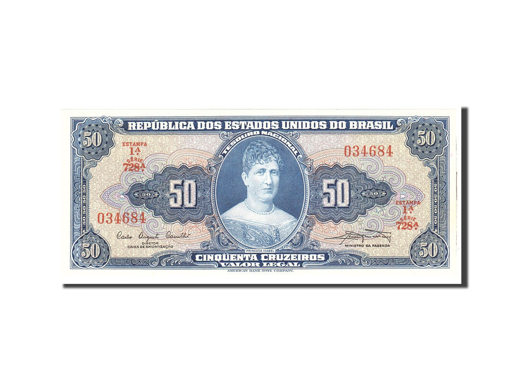 Brazil, 50 Cruzeiros, 1961, Undated, KM:169a, UNC(65-70)