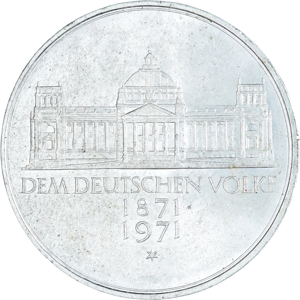 Coin, GERMANY - FEDERAL REPUBLIC, 5 Mark, 1971, Karlsruhe, Germany, AU(50-53)