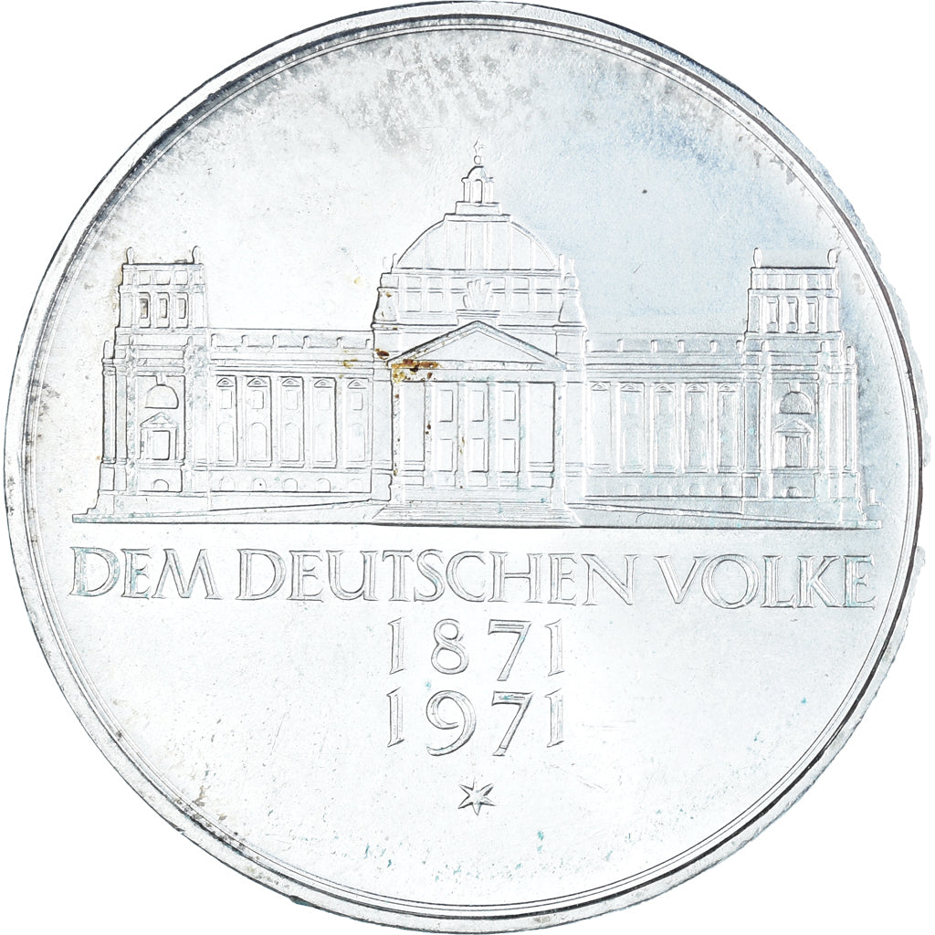 Coin, GERMANY - FEDERAL REPUBLIC, 5 Mark, 1971, Karlsruhe, Germany, AU(55-58)
