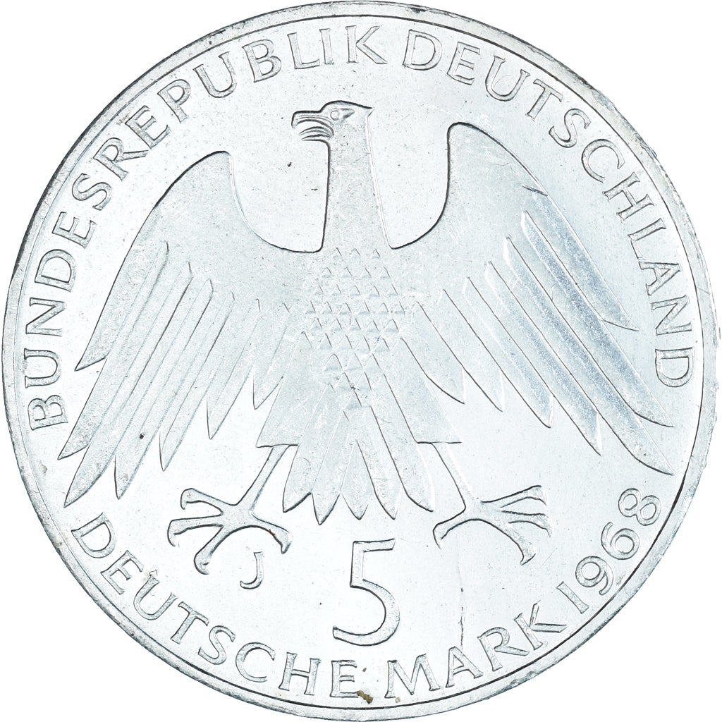 Moneta, GERMANIA - REPUBBLICA FEDERALE, 5 Mark, 1968, Hamburg, Germany, SPL