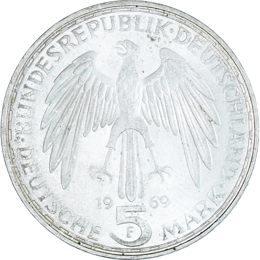 Coin, GERMANY - FEDERAL REPUBLIC, 5 Mark, 1969, Stuttgart, Germany, EF(40-45)